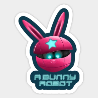 Pink bunny robot Sticker